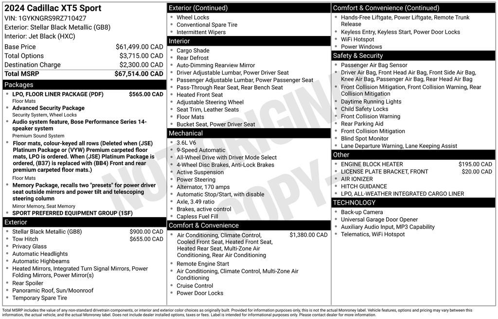 2024 Cadillac XT5 Sport