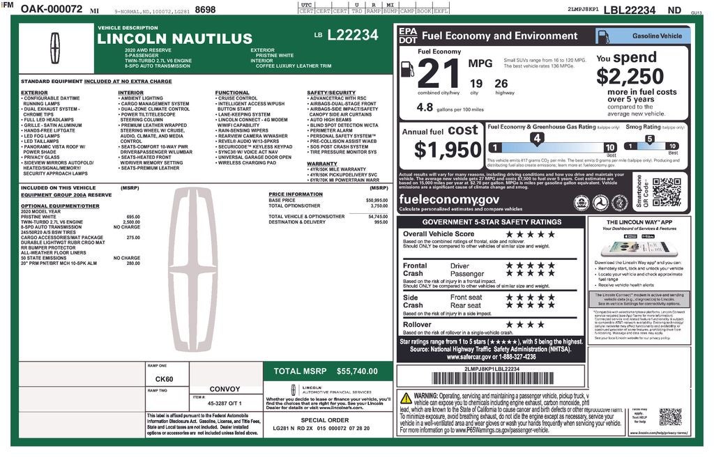 2020 Lincoln Nautilus Reserve