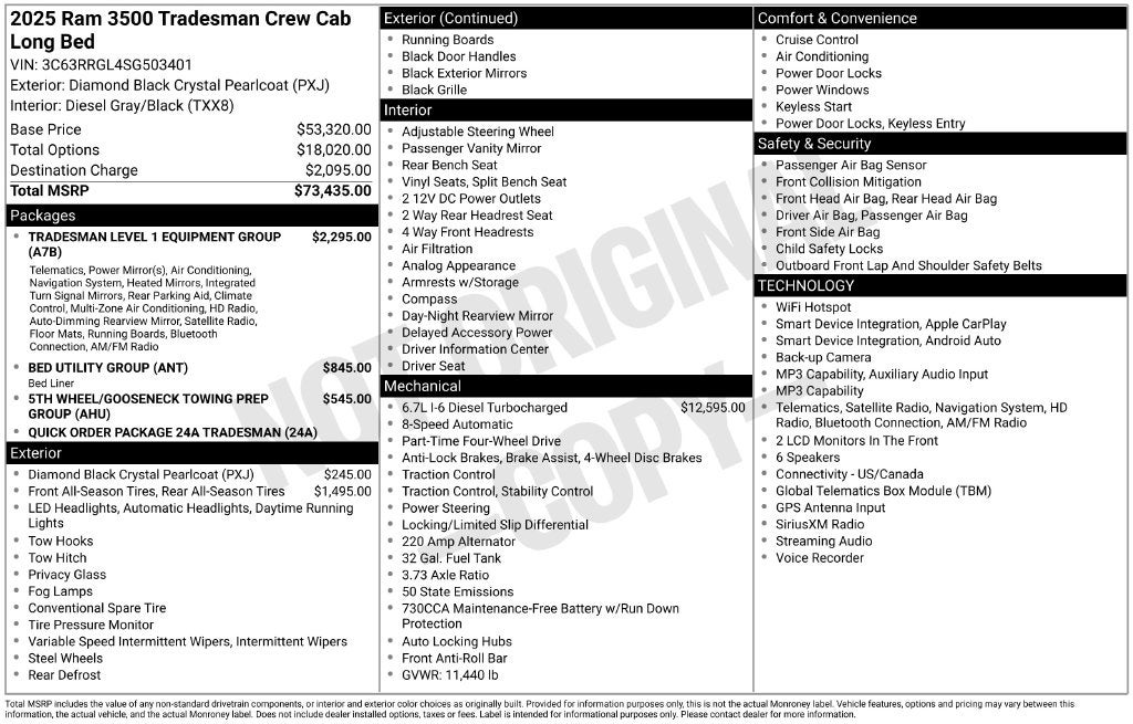 2025 RAM 3500 Tradesman