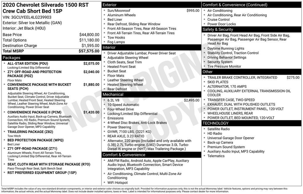 2020 Chevrolet Silverado 1500 RST black widow conversion