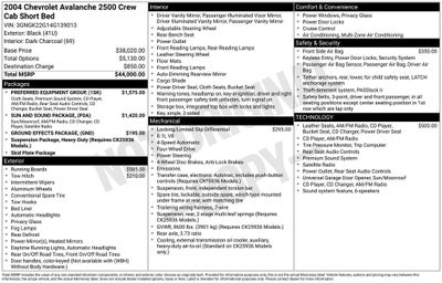 2004 Chevrolet Avalanche 2500 Base