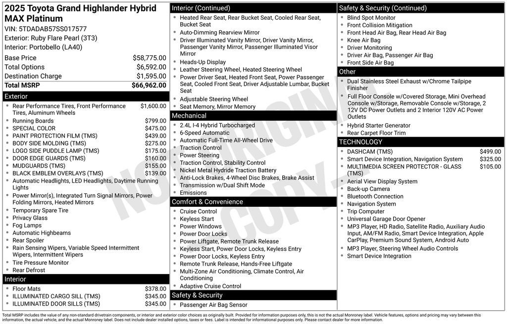 2025 Toyota Grand Highlander Hybrid MAX Platinum