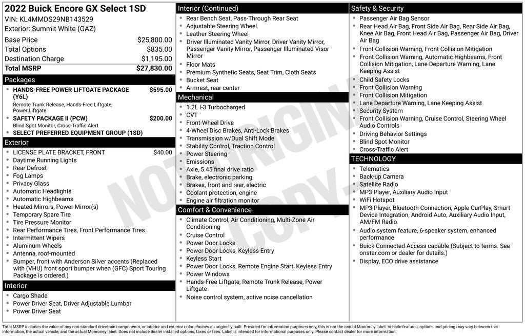 2022 Buick Encore GX Select