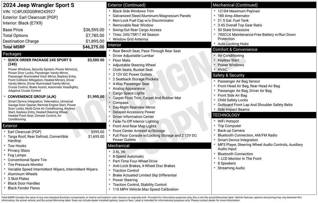 2024 Jeep Wrangler Sport S