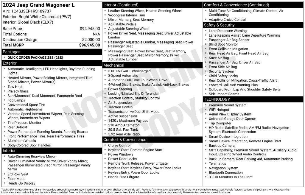 2024 Jeep Grand Wagoneer L Base