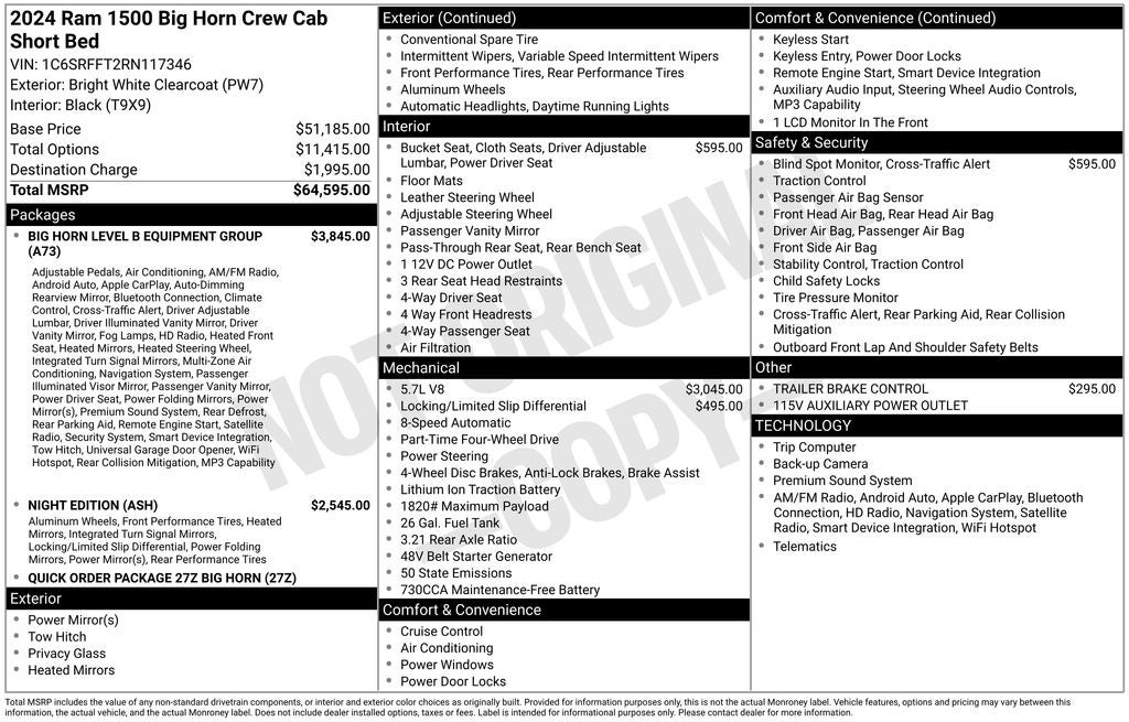2024 RAM 1500 Big Horn/Lone Star
