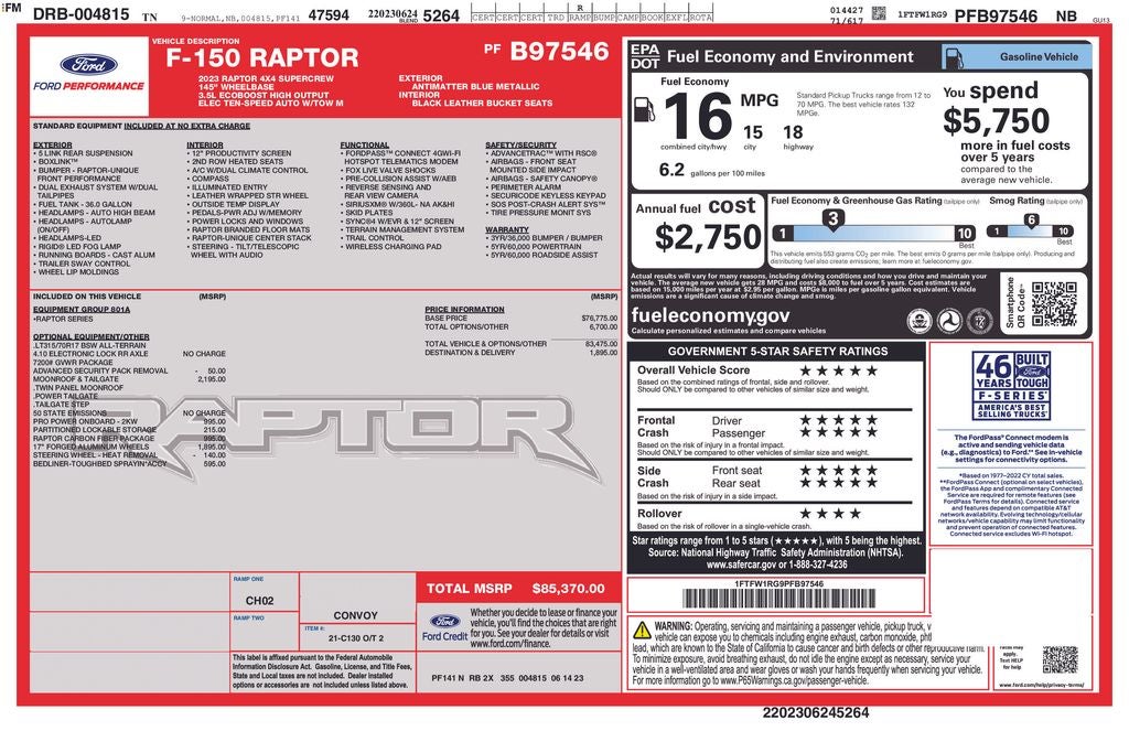 2023 Ford F-150 Raptor