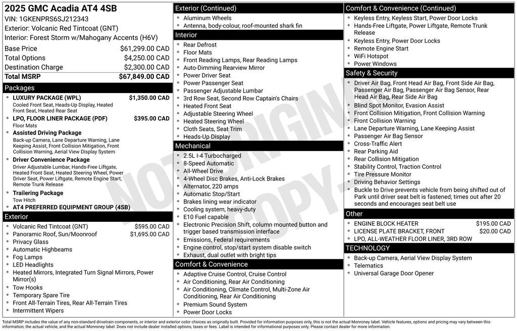 2025 GMC Acadia AT4