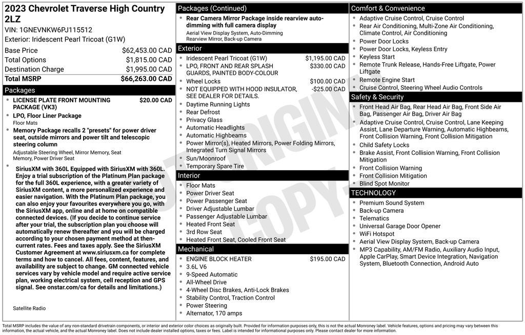 2023 Chevrolet Traverse High Country