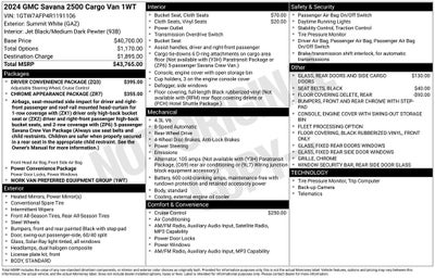 2024 GMC Savana 2500 Work Van