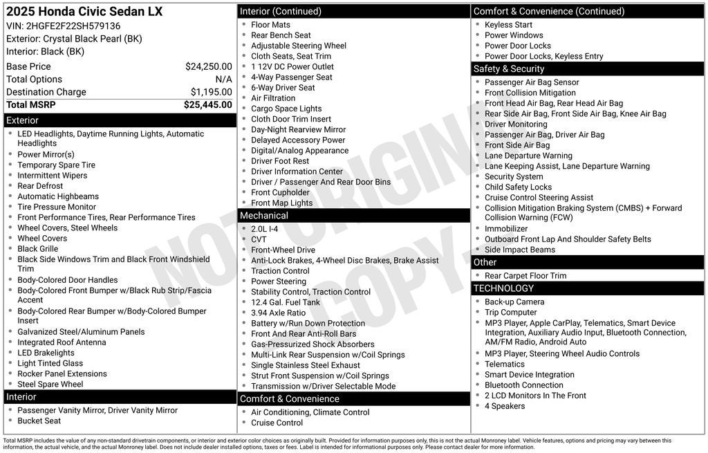 2025 Honda Civic LX
