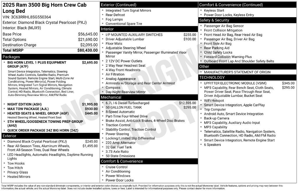 2025 RAM 3500 Big Horn