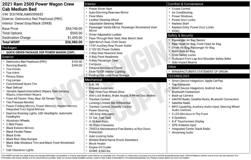 2021 RAM 2500 Power Wagon