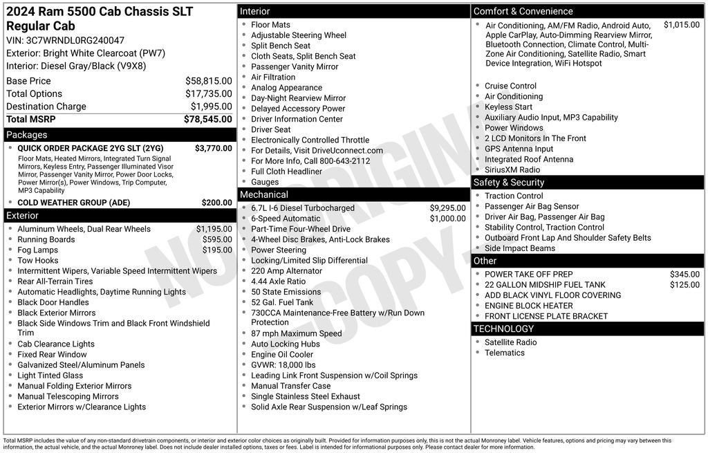 2024 RAM 5500HD SLT dump bed truck