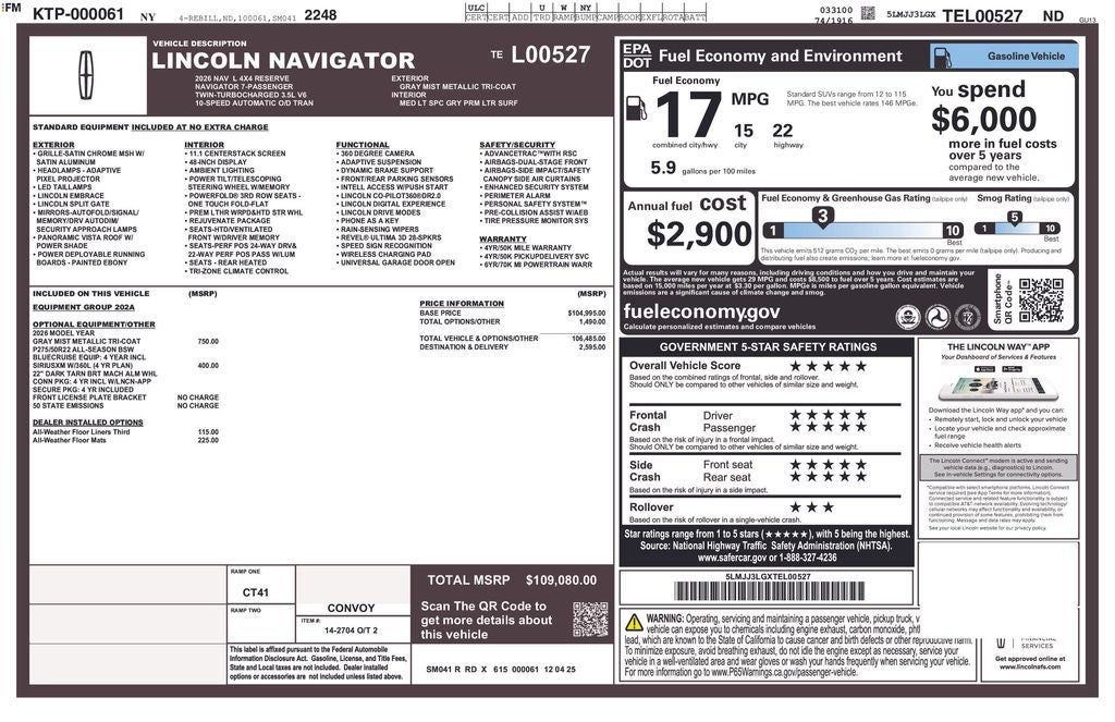 2026 Lincoln Navigator L Reserve