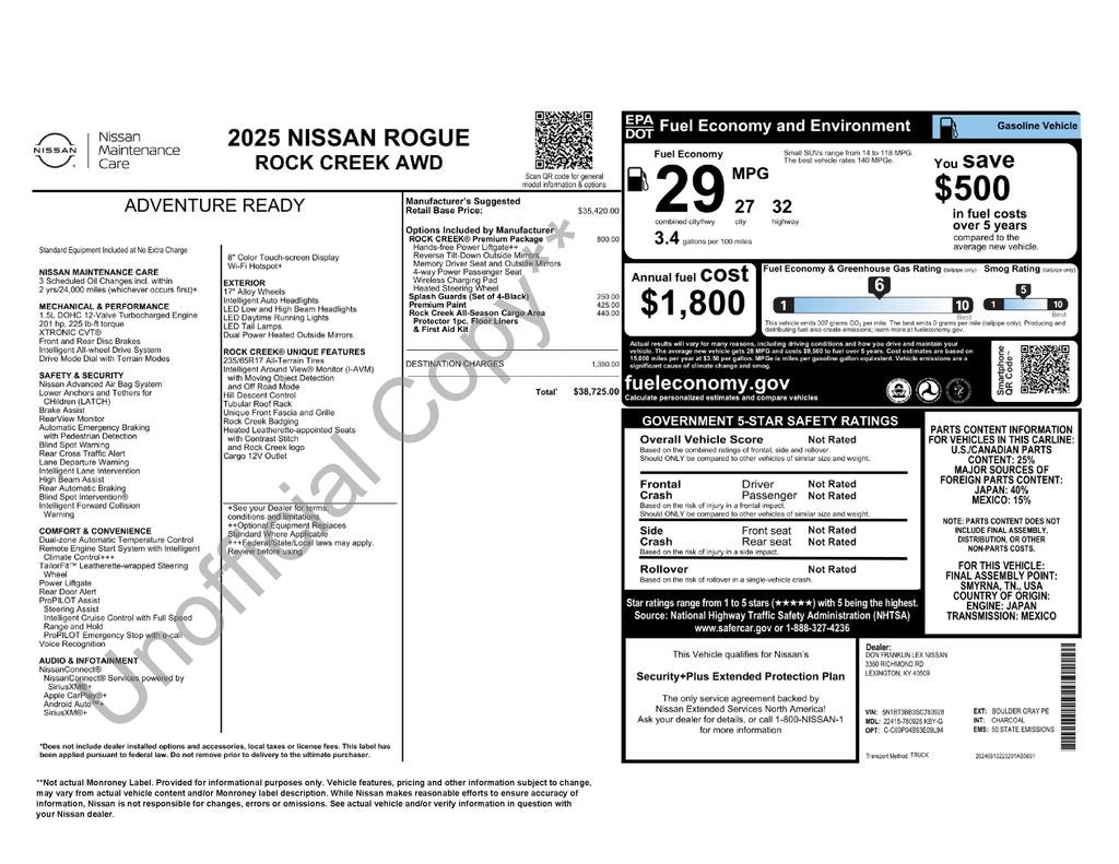 2025 Nissan Rogue Rock Creek