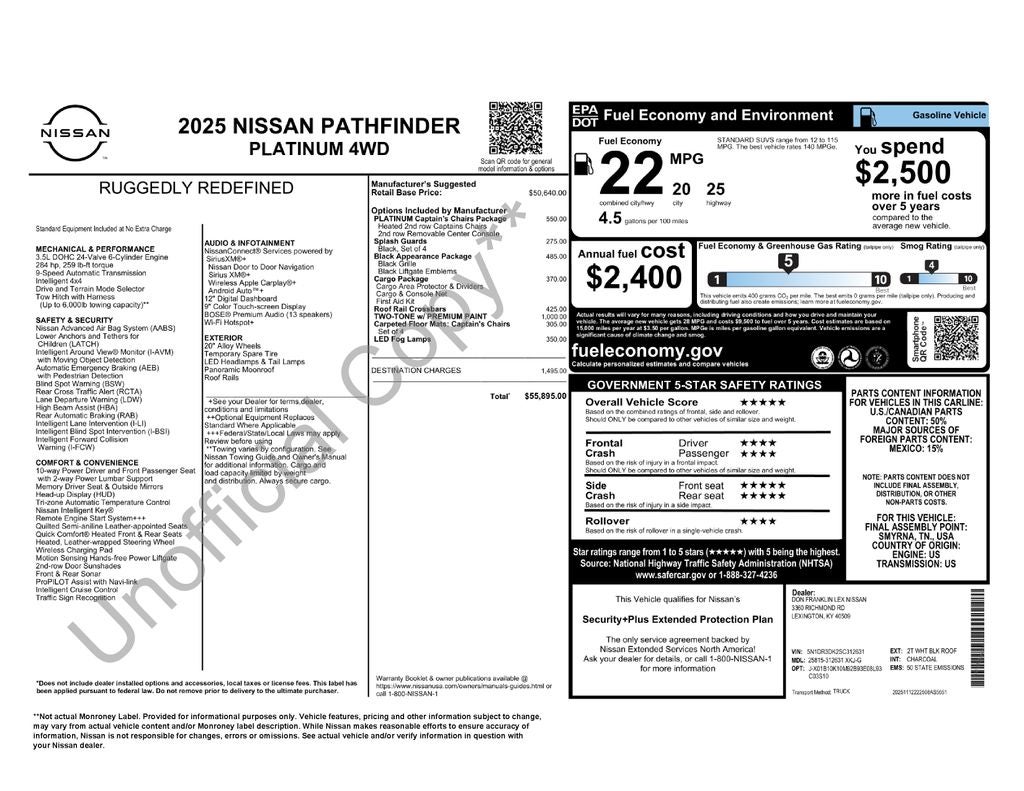 2025 Nissan Pathfinder Platinum