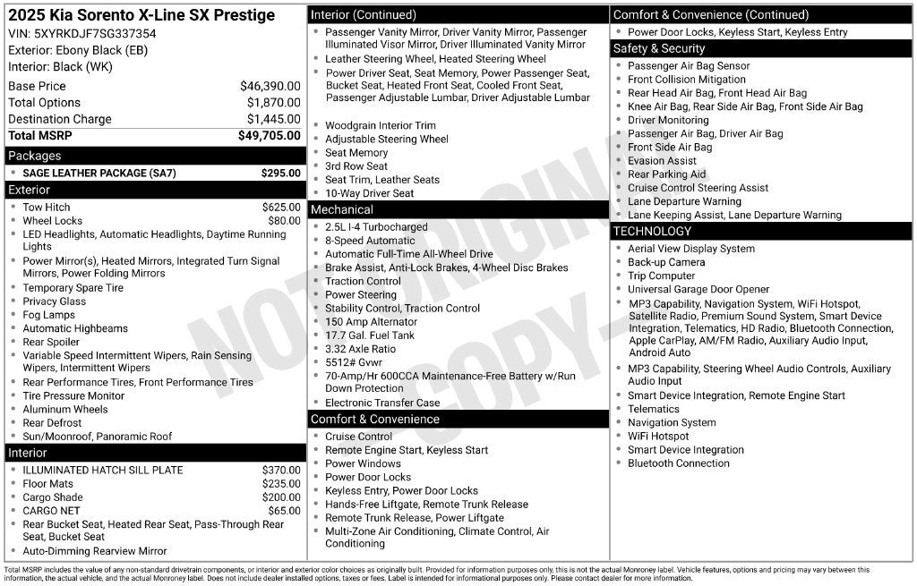 2025 Kia Sorento X-Line SX Prestige
