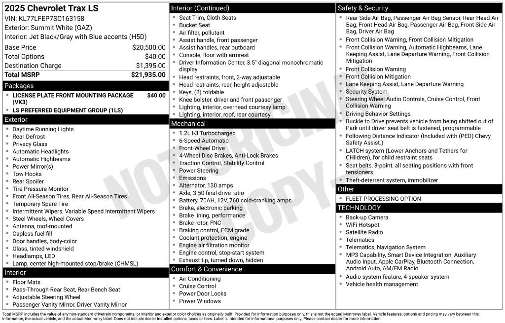 2025 Chevrolet Trax LS
