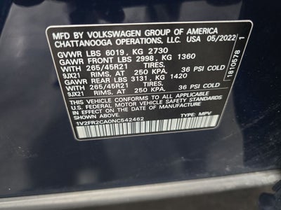 2022 Volkswagen Atlas 3.6L V6 SEL Premium R-Line