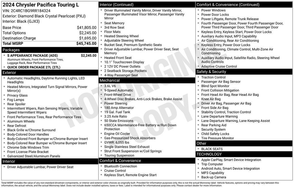 2024 Chrysler Pacifica Touring L