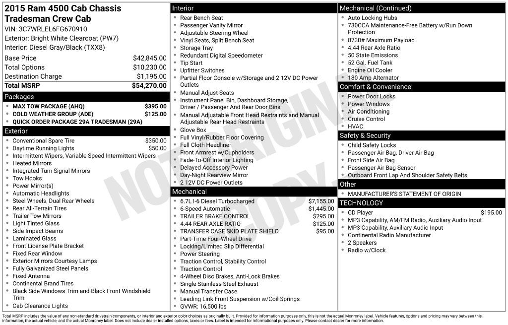 2015 RAM 4500HD Tradesman