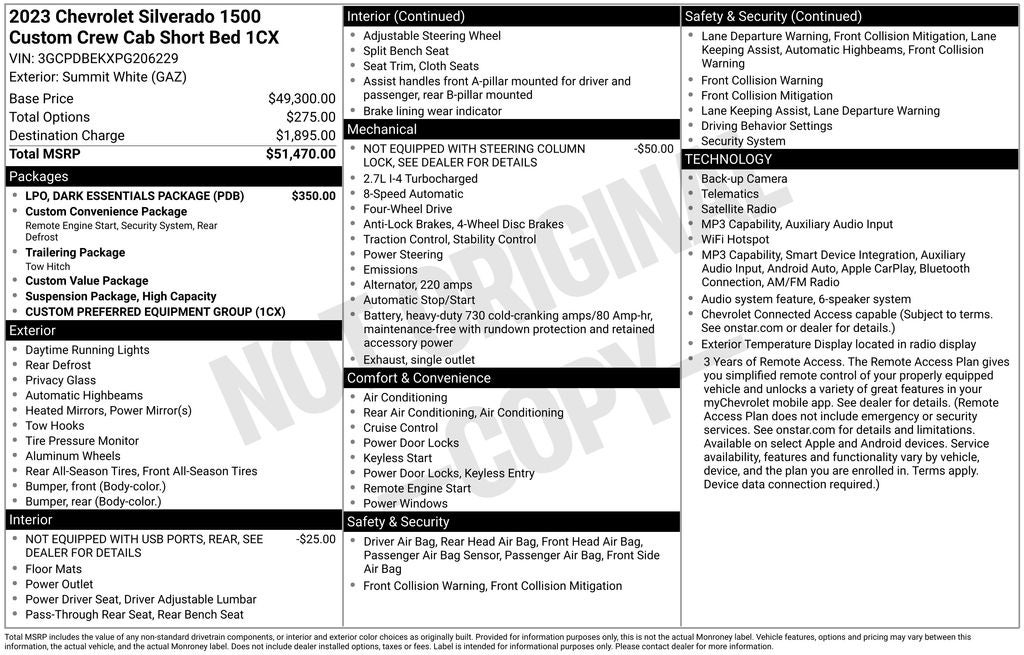 2023 Chevrolet Silverado 1500 Custom
