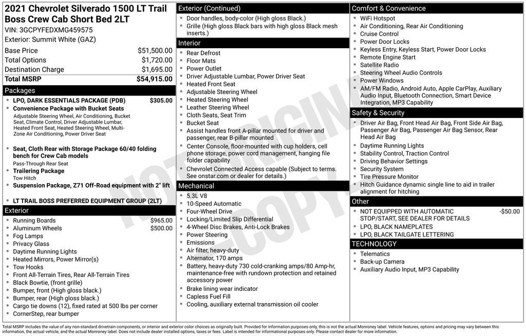 2021 Chevrolet Silverado 1500 LT Trail Boss