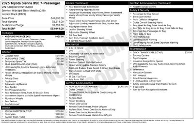 2025 Toyota Sienna XSE 7 Passenger