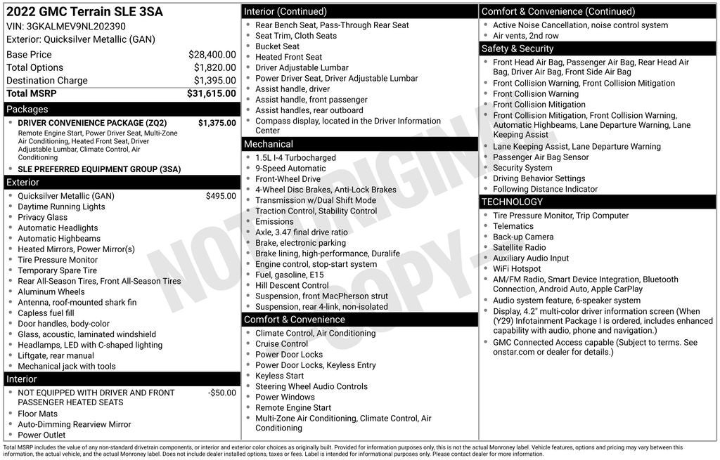 2022 GMC Terrain SLE