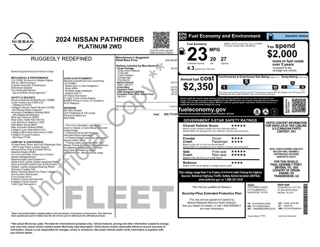 2024 Nissan Pathfinder Platinum