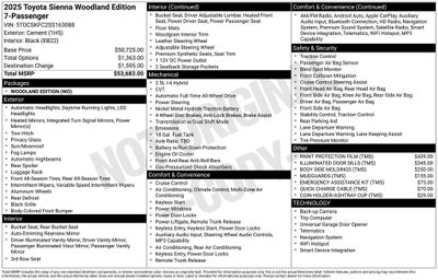 2025 Toyota Sienna Woodland Edition 7 Passenger