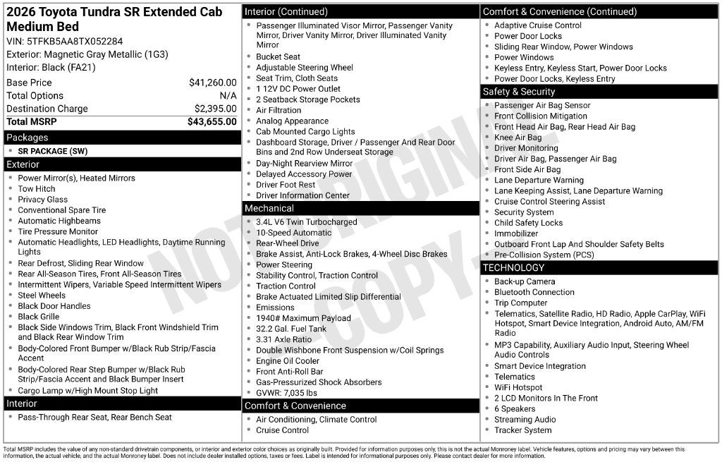 2026 Toyota Tundra SR