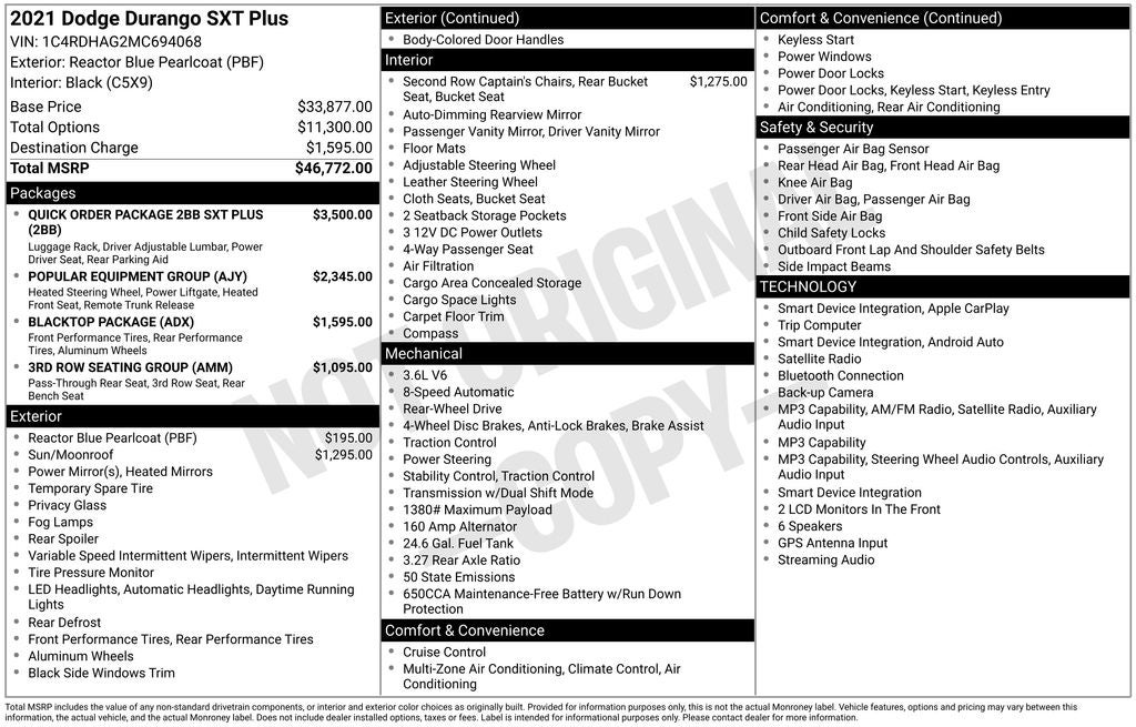 2021 Dodge Durango SXT Plus