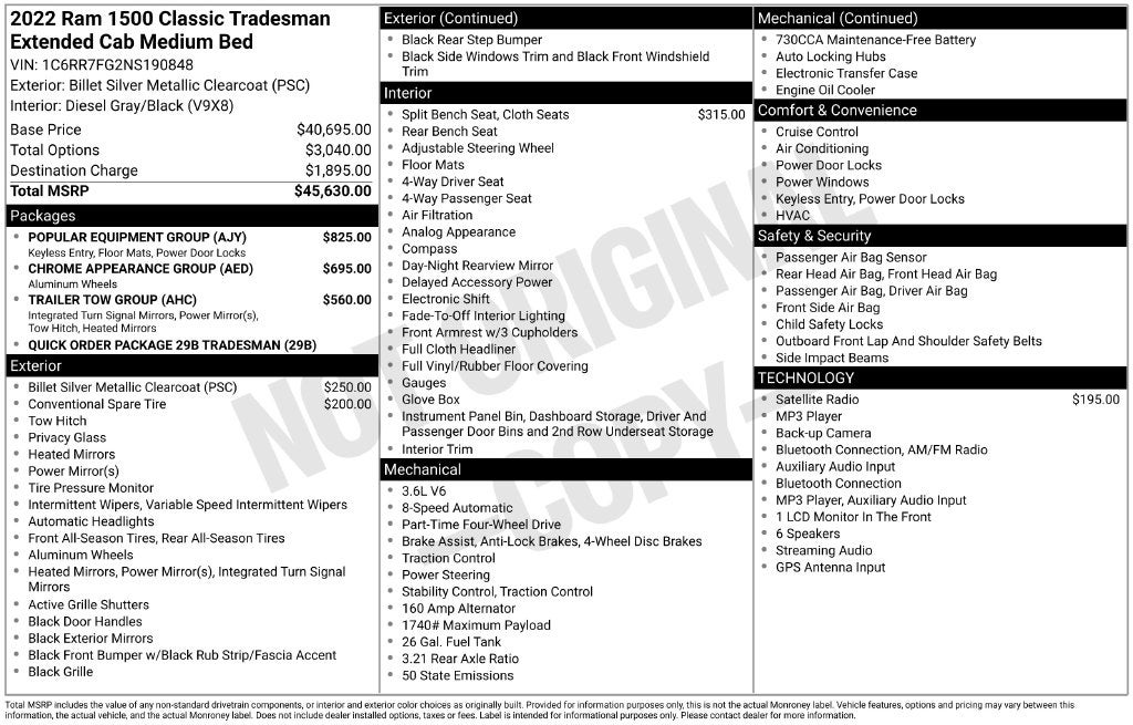 2022 RAM 1500 Classic Tradesman