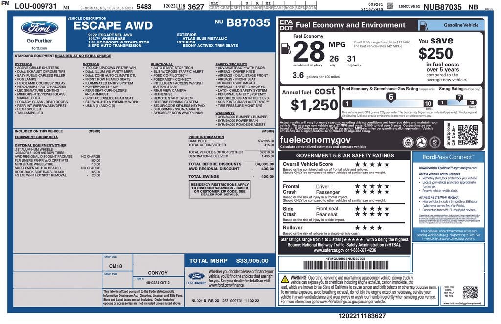 2022 Ford Escape SEL