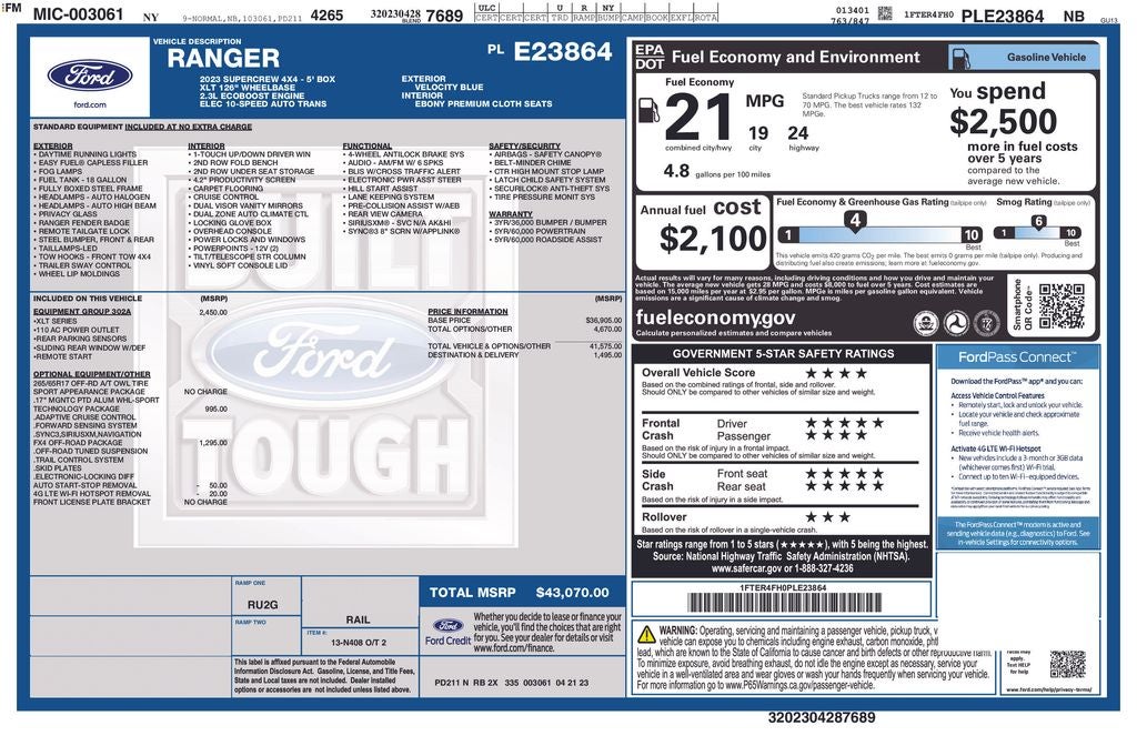 2023 Ford Ranger XLT