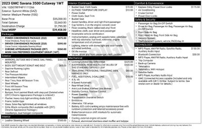 2023 GMC Savana 3500 Work Van