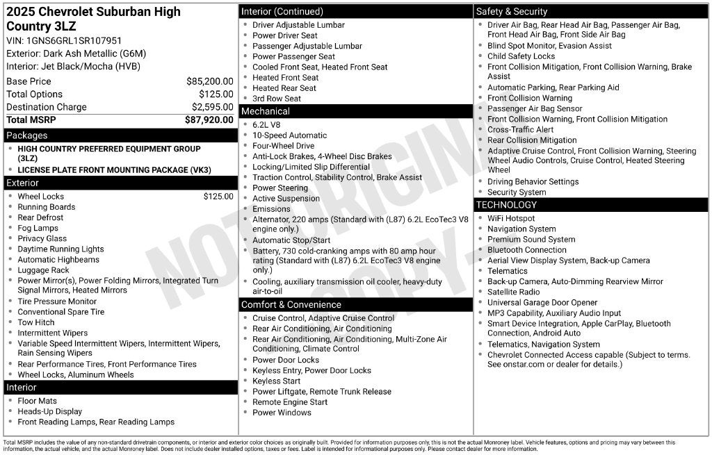 2025 Chevrolet Suburban High Country