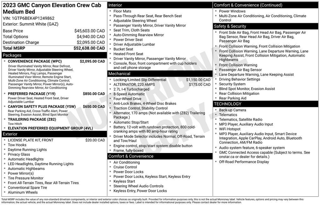 2023 GMC Canyon Elevation