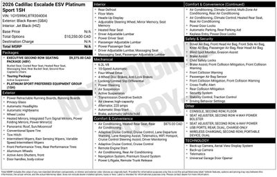 2026 Cadillac Escalade ESV Platinum Edition