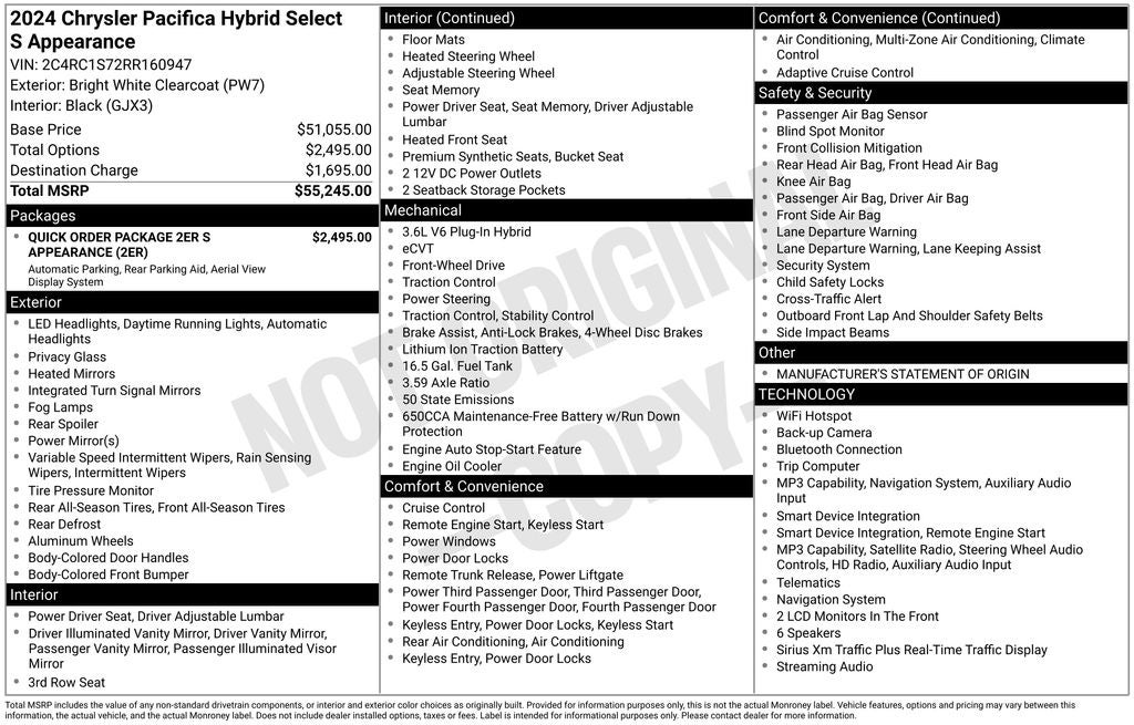 2024 Chrysler Pacifica Hybrid Select