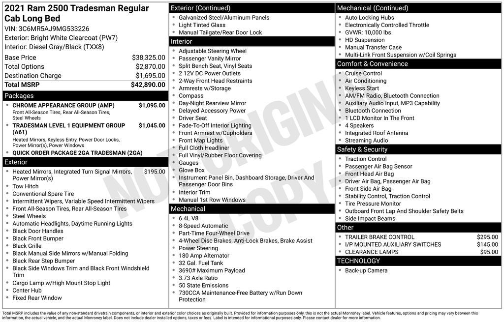 2021 RAM 2500 Tradesman