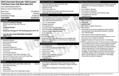 2023 Chevrolet Silverado 1500 Custom Trail Boss