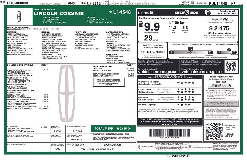 2023 Lincoln Corsair Reserve