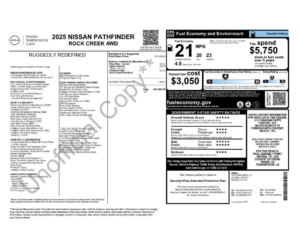 2025 Nissan Pathfinder Rock Creek