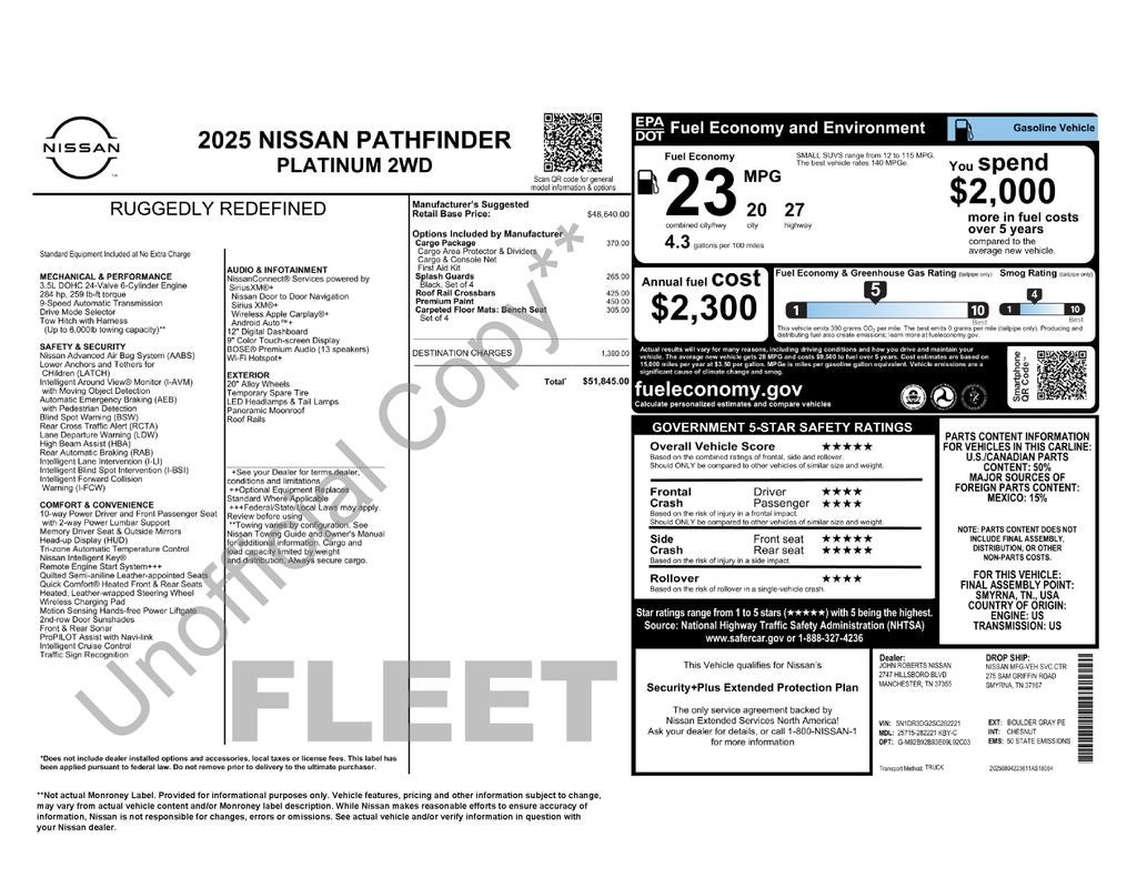 2025 Nissan Pathfinder Platinum
