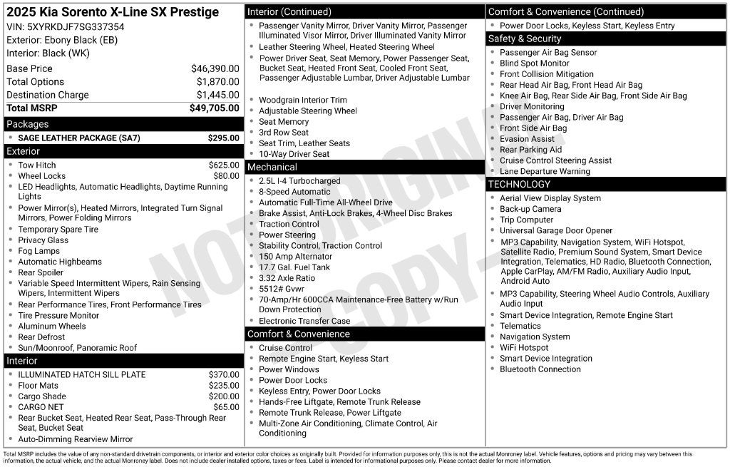 2025 Kia Sorento X-Line SX Prestige