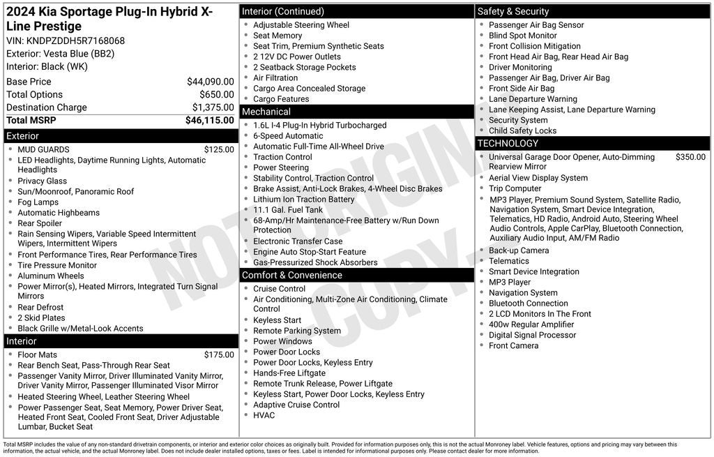 2024 Kia Sportage Plug-In Hybrid X-Line Prestige