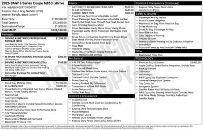 2026 BMW 8 Series M850i xDrive